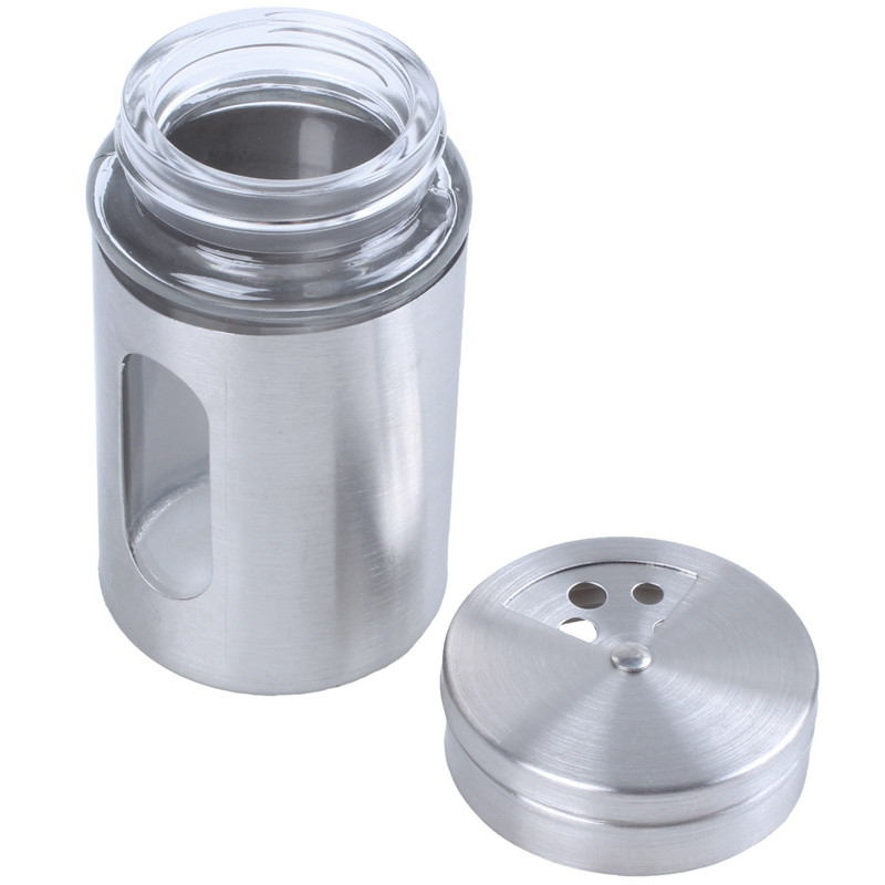 Rozsdamentes acél liszt szitáló csésze sütőcukor só bors gyógynövény shaker tégely fogpiszkáló tároló palack