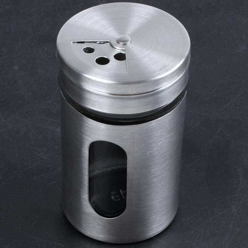 Rozsdamentes acél liszt szitáló csésze sütőcukor só bors gyógynövény shaker tégely fogpiszkáló tároló palack