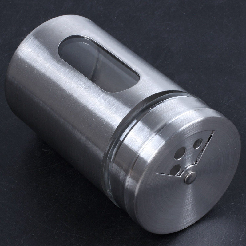 Rozsdamentes acél liszt szitáló csésze sütőcukor só bors gyógynövény shaker tégely fogpiszkáló tároló palack