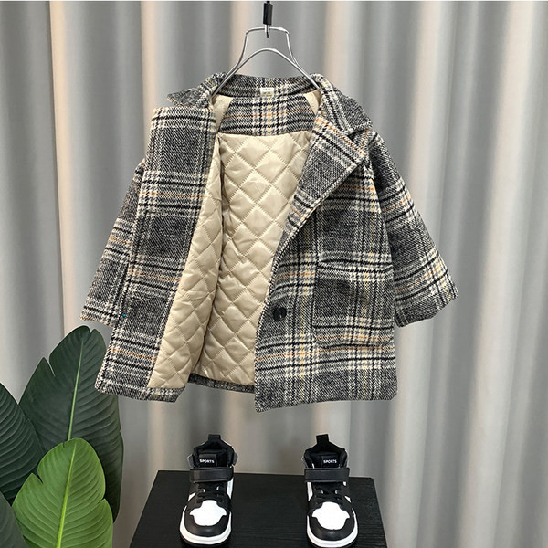 Palton in carouri pentru baieti in doua culori