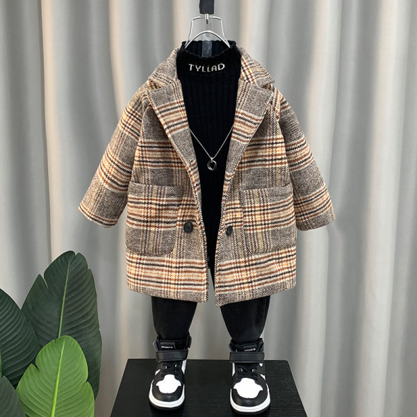 Palton in carouri pentru baieti in doua culori