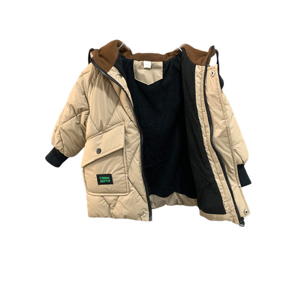 Vaikiška žieminė striukė su gobtuvu ir raišteliais berniukams