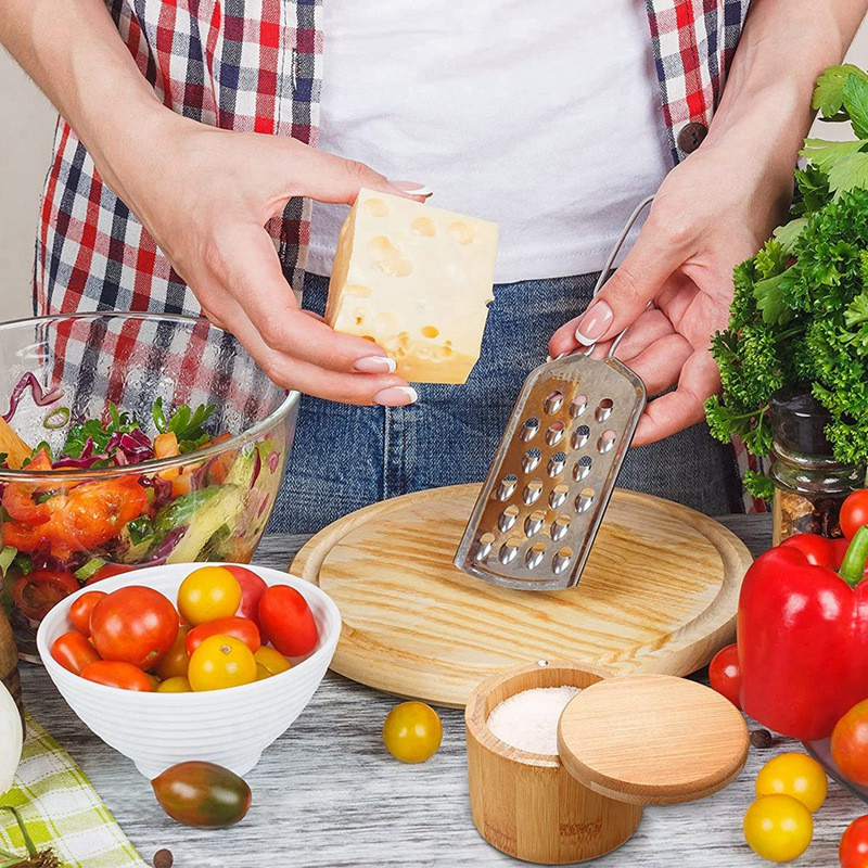 Depozitare sare din bambus cu capac pivotant Cutie de depozitare sare și condimente Compartiment de depozitare cutie cu piper din bambus pentru bucătărie