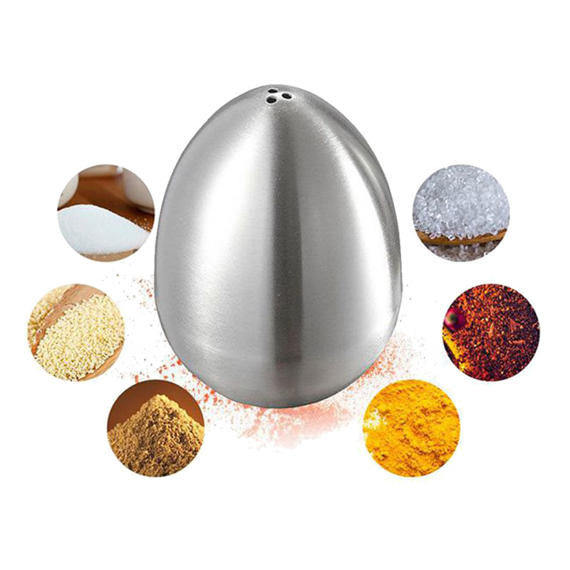 2 bucăți piper din oțel inoxidabil set de sare în formă de ou ustensil de bucătărie