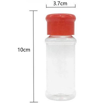 Комплект от 50 празни пластмасови бутилки за подправки за съхранение на подправки за барбекю, сол, черен пипер и др., 100 мл / 3,3 унции, червени