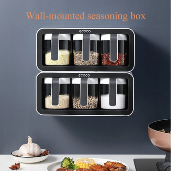 Поставка за подправки Органайзер Захарница Солница Контейнер за подправки Кутии Лъжици Комплект за съхранение на кухненски принадлежности Аксесоари