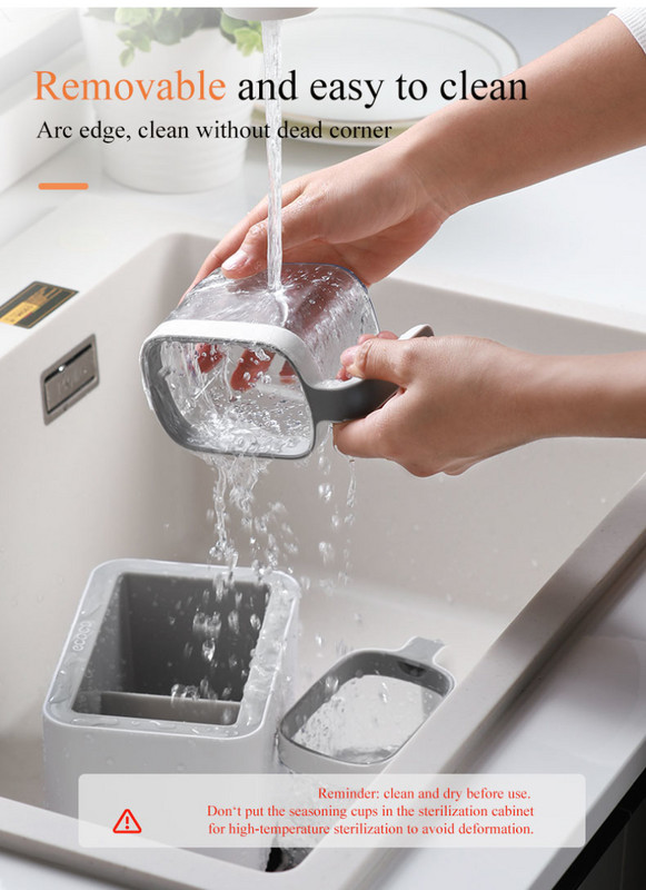 Falra szerelhető fűszertartó rendszerező Cukortál Sószóró Fűszertartó Dobozok Kanalak Konyhai kellékek Tárolókészlet Tartozékok