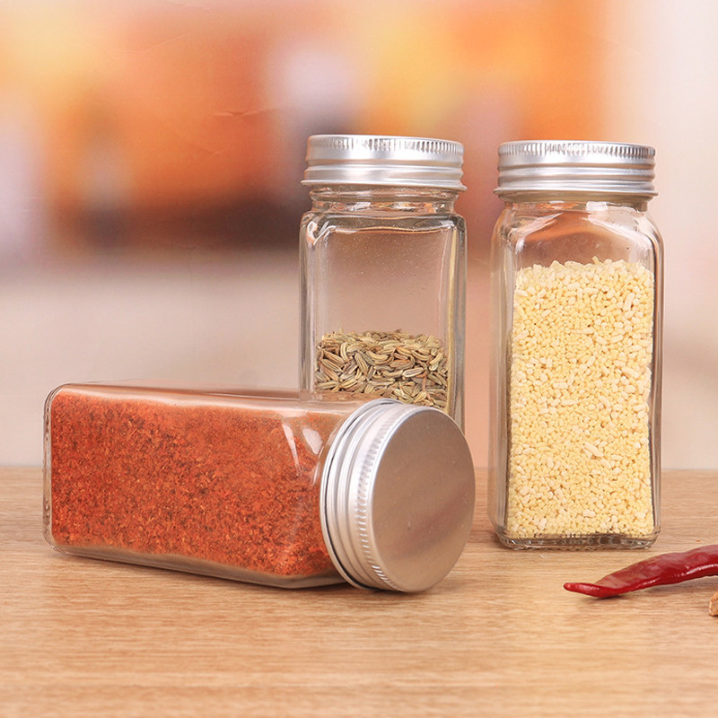 Kompleti staklenih staklenki za začine Poklopac kutije za začine Lonac za začine Boca za začine Stakleni kuhinjski pribor i materijali Kanister za sol