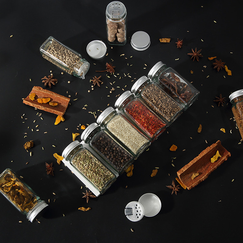 Kompleti staklenih staklenki za začine Poklopac kutije za začine Lonac za začine Boca za začine Stakleni kuhinjski pribor i materijali Kanister za sol