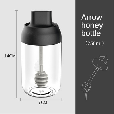 250/280/300ml Átlátszó konyhai kellékek Üveg Fűszerüveg Só Cukor Bors Kanál Műanyag Fűszeres Palack Só Üveg