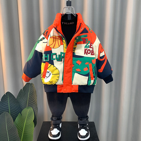 Geaca de copii pentru baieti cu motive colorate