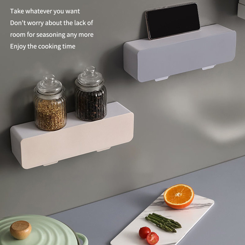 Suport de condimente cu montare pe perete Cutie de condimente Piper Condimente Organizator de condimente de sare Cutie de condimente Sticle Borcane Container
