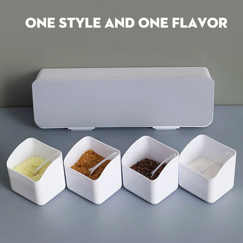 Suport de condimente cu montare pe perete Cutie de condimente Piper Condimente Organizator de condimente de sare Cutie de condimente Sticle Borcane Container