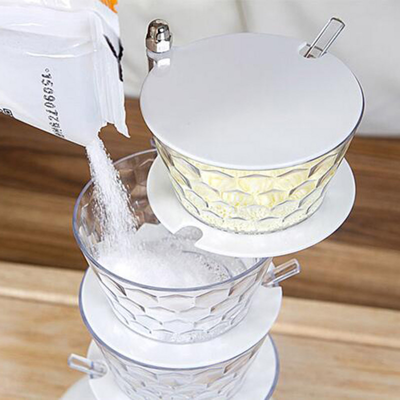 Suport rotativ de bucătărie cu mai multe niveluri, zahăr, sare, piper, condimente, cutie de depozitare pentru condimente, oală pentru condimente, borcan de condimente, accesorii de bucătărie