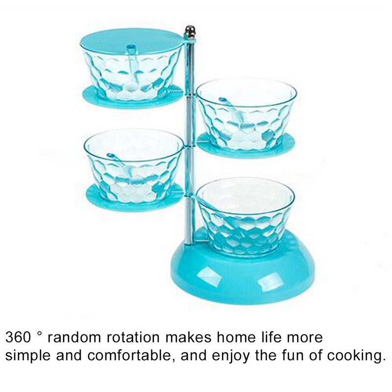Suport rotativ de bucătărie cu mai multe niveluri, zahăr, sare, piper, condimente, cutie de depozitare pentru condimente, oală pentru condimente, borcan de condimente, accesorii de bucătărie