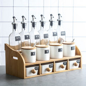 Japoniška keraminė prieskonių lentynėlė Druskos Cukraus Aliejaus Butelis Prabangus Prieskonių Indelis Virtuvės Prieskonių laikiklis Azucarero Virtuvės Organizatorius