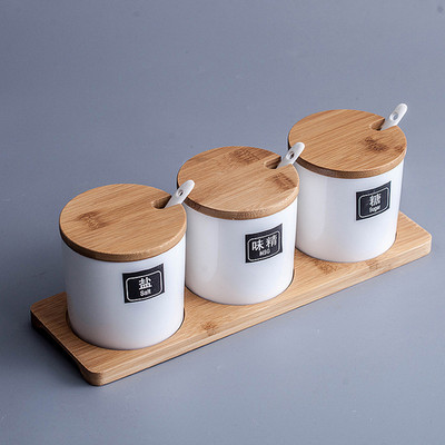 Japoniška keraminė prieskonių lentynėlė Druskos Cukraus Aliejaus Butelis Prabangus Prieskonių Indelis Virtuvės Prieskonių laikiklis Azucarero Virtuvės Organizatorius