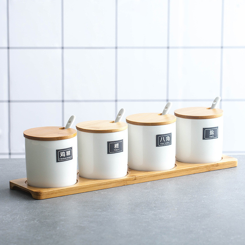 Japoniška keraminė prieskonių lentynėlė Druskos Cukraus Aliejaus Butelis Prabangus Prieskonių Indelis Virtuvės Prieskonių laikiklis Azucarero Virtuvės Organizatorius