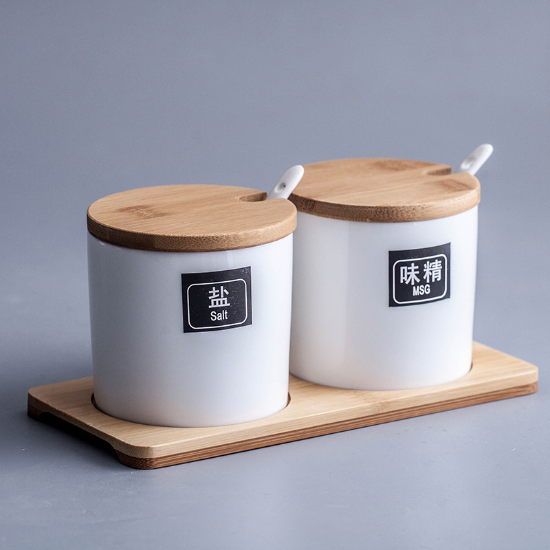 Japoniška keraminė prieskonių lentynėlė Druskos Cukraus Aliejaus Butelis Prabangus Prieskonių Indelis Virtuvės Prieskonių laikiklis Azucarero Virtuvės Organizatorius