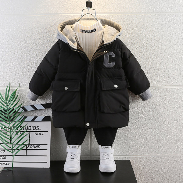 Jachetă căptușită pentru copii cu glugă