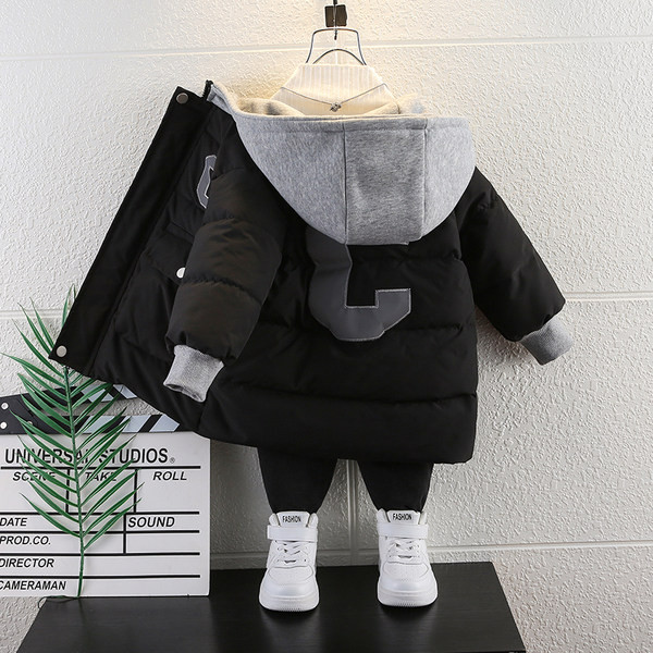 Jachetă căptușită pentru copii cu glugă