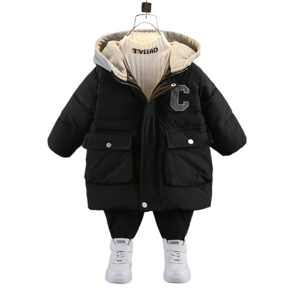 Jachetă căptușită pentru copii cu glugă