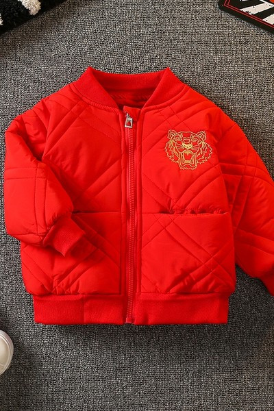 Rudens-žiemos striukė berniukams su siuvinėjimais