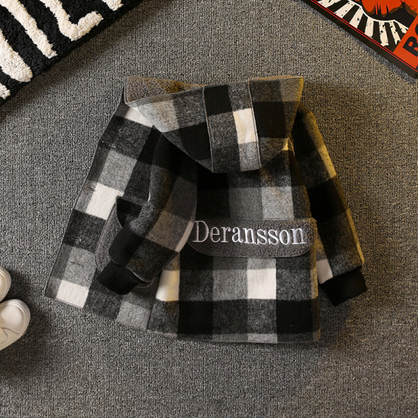 Gyerek polár kabát fiúknak kapucnival