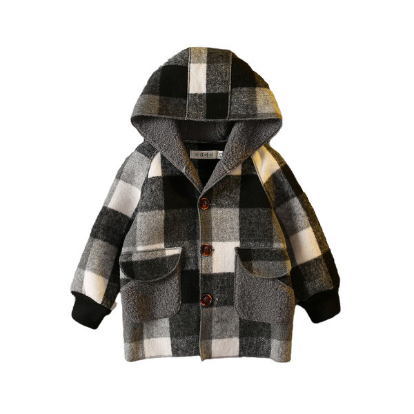 Gyerek polár kabát fiúknak kapucnival