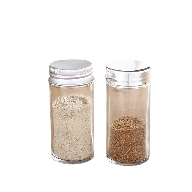 Több készlet fűszeres üvegek Négyzet alakú üveg edény fűszeres palack Konyha kültéri kemping fűszertartó edény fűszer tartály