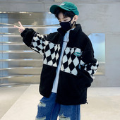 Dječja plišana jakna s patentnim zatvaračem i džepom