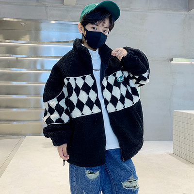 Dječja plišana jakna s patentnim zatvaračem i džepom