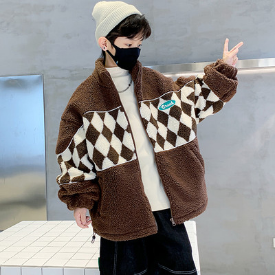 Dječja plišana jakna s patentnim zatvaračem i džepom