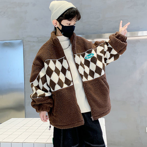 Dječja plišana jakna s patentnim zatvaračem i džepom