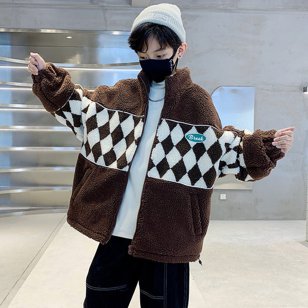 Dječja plišana jakna s patentnim zatvaračem i džepom