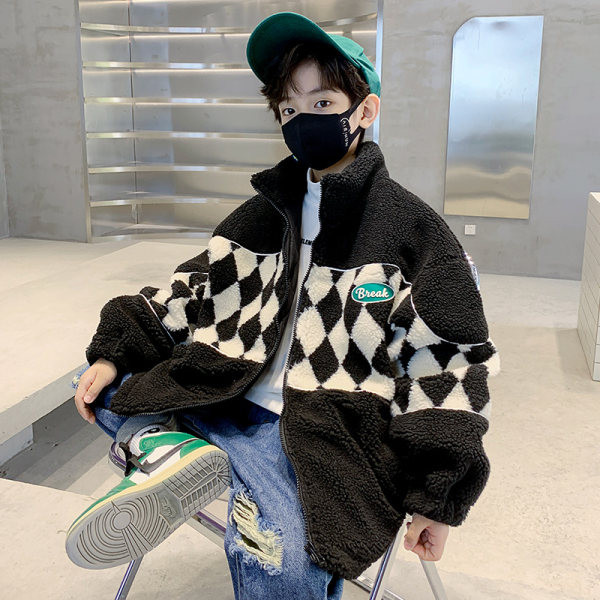 Dječja plišana jakna s patentnim zatvaračem i džepom