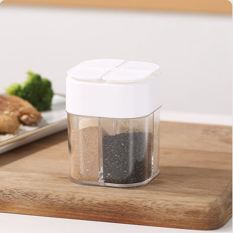 2 db fűszer tartály, 4 rácsos fűszeres tégely, konyhai piknik grill étterem utazási sótartó doboz, saláta steak grillezéshez, stb