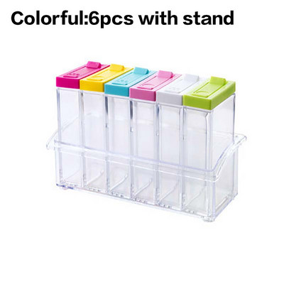 Cutie de condimente din plastic Sticla de condimente Set borcan transparent pentru condimente cu capac Condimente de bucătărie Sub-imbuteliere Cutie de depozitare Container