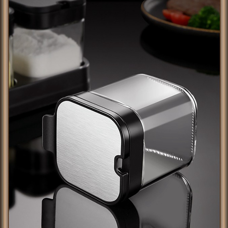 Borcane de depozitare din sticlă Set de recipiente pentru condimente cu capace și linguri din oțel inoxidabil pentru servirea zahărului cu sare, cafea, ceai