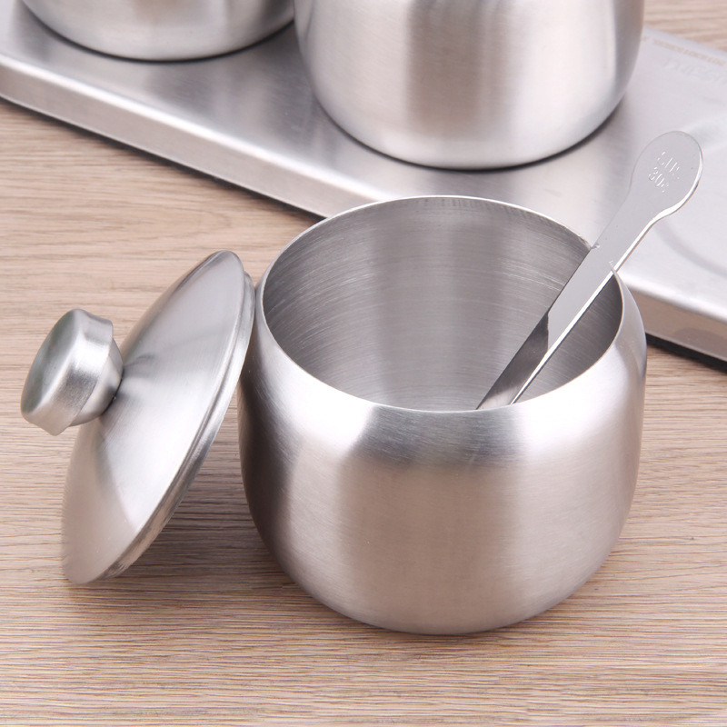 Kuhinjski set posuda za začine od nehrđajućeg čelika 18/8 Staklenka za začine Stalak za začine Boca za krutu Sol Papar Skladištenje šećera Orga