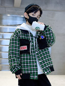 Rudens-žiemos languota striukė berniukams su gobtuvu ir raišteliais