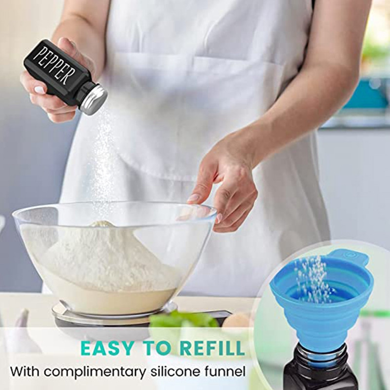 6 db-os só-bors fűszerkészlet, üveg sótartó, modern és aranyos parasztházi só és bors készlet