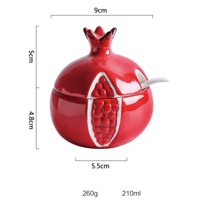 NLSLASI Háztartási gyümölcs dombornyomott kerámia fűszeres tégely kreatív görögdinnye alakú fűszeres üveg fedővel MSG sódoboz