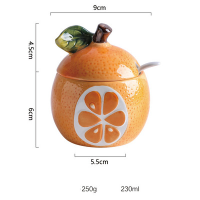 NLSLASI Háztartási gyümölcs dombornyomott kerámia fűszeres tégely kreatív görögdinnye alakú fűszeres üveg fedővel MSG sódoboz