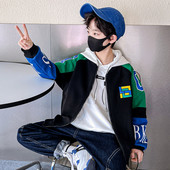 Ležerna sportska jakna za dječake s natpisom