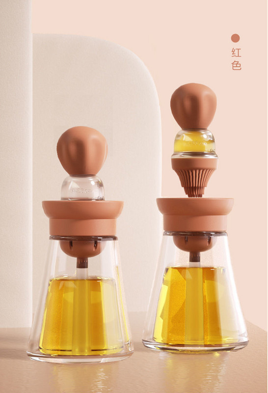 Főzés BBQ konyhai olajos palack szilikon üveg olajtartály kefével grill spray palack olajadagoló konyhához