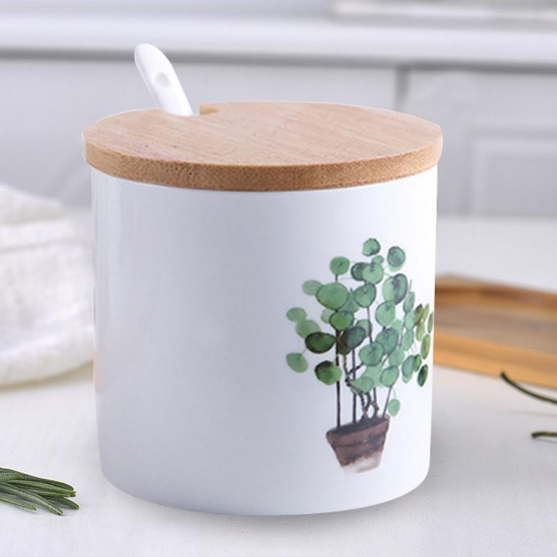 Kerámia fűszeres palack szett Nordic Innovative Home Zöld ültetési fűszerdoboz konyhai kellékek fűszertartó állvány tárolókészlet