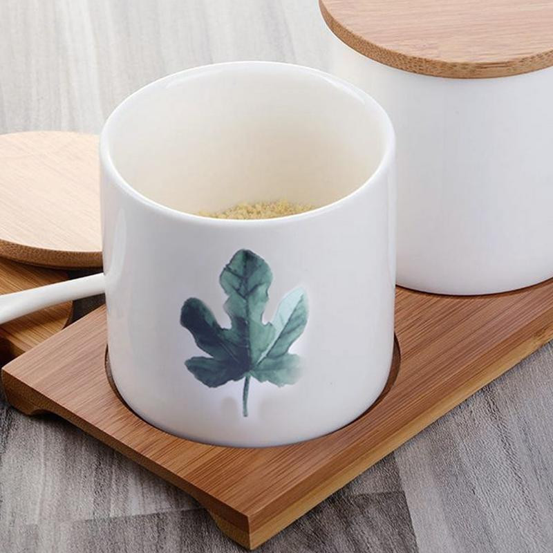 Kerámia fűszeres palack szett Nordic Innovative Home Zöld ültetési fűszerdoboz konyhai kellékek fűszertartó állvány tárolókészlet