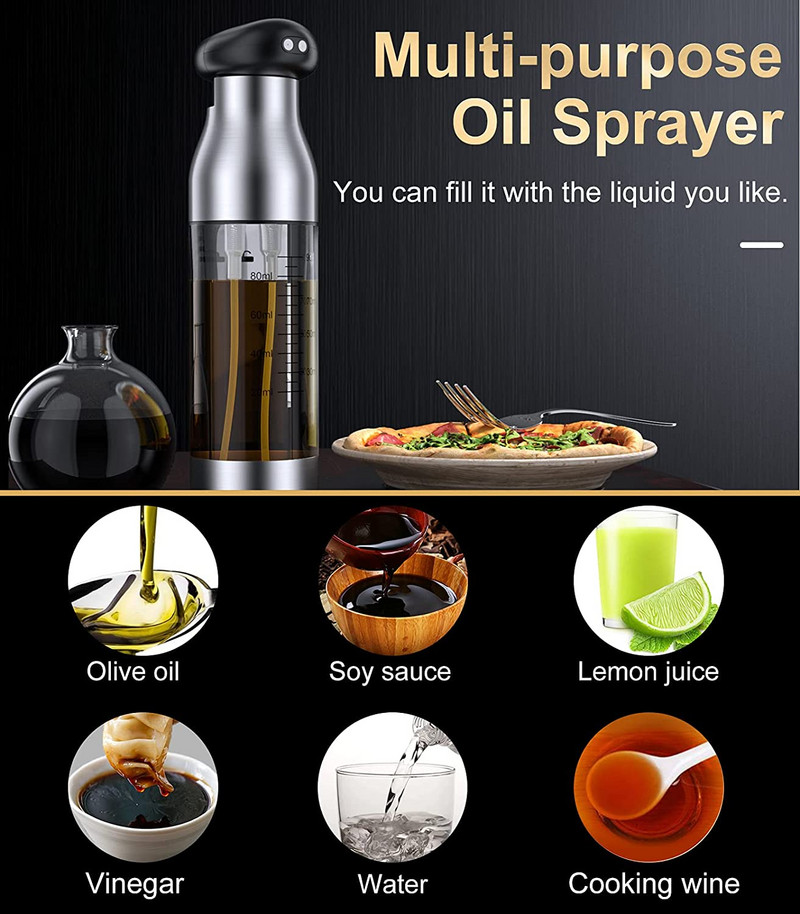 Creative 2 viename alyvuogių aliejaus actas 304 nerūdijančio plieno purškiamas butelis nešiojamas kepimo aliejaus purkštuvas salotų alad BBQ virtuvės įrankiams