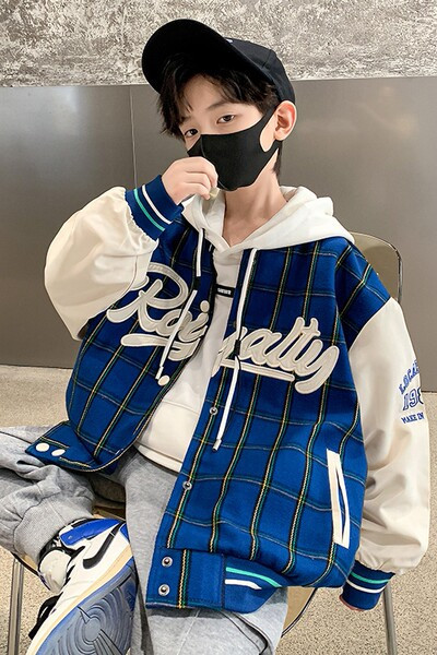 Baseball jakna za dječake s kapuljačom i kravatama